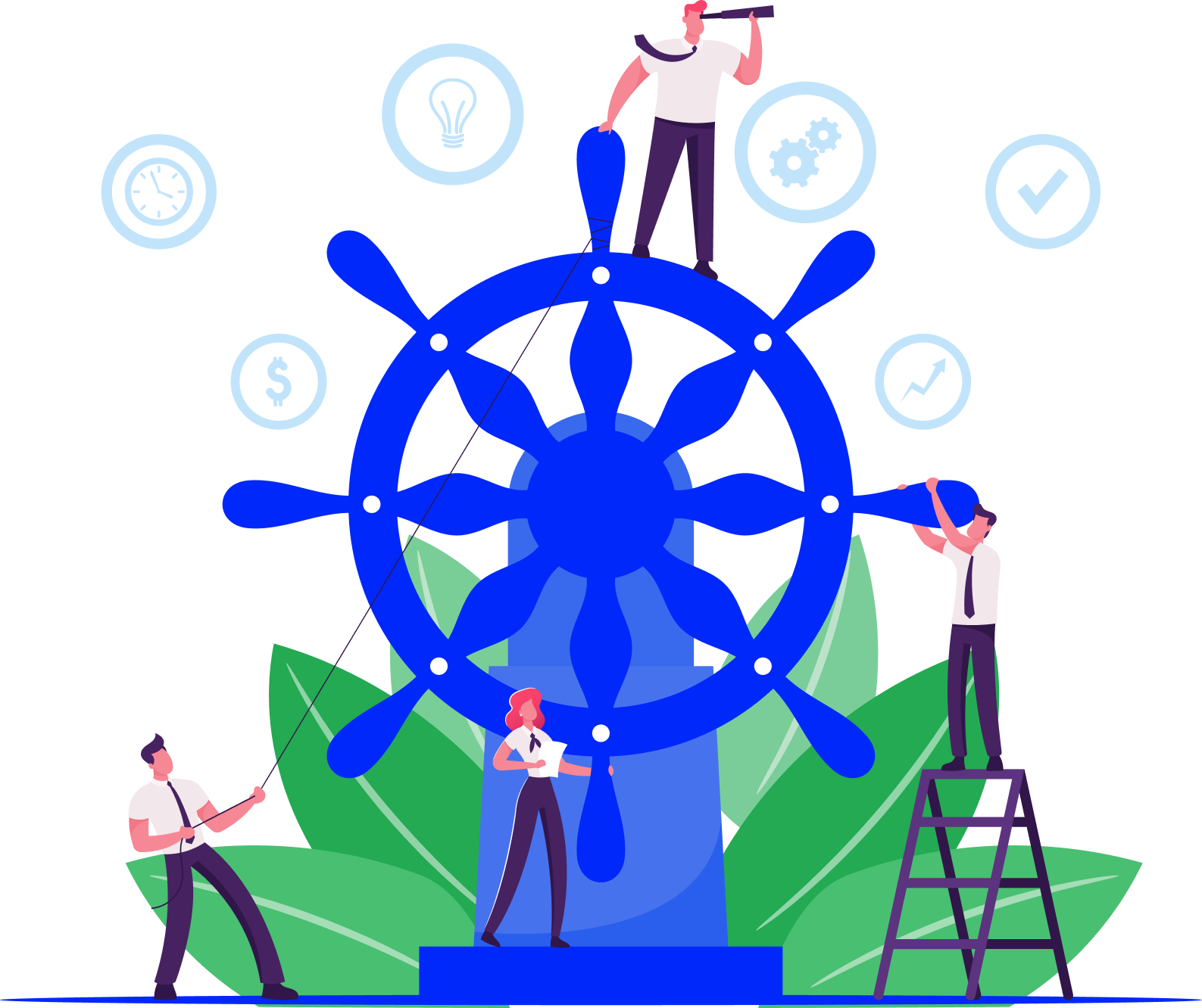 illustration about cooperation page
